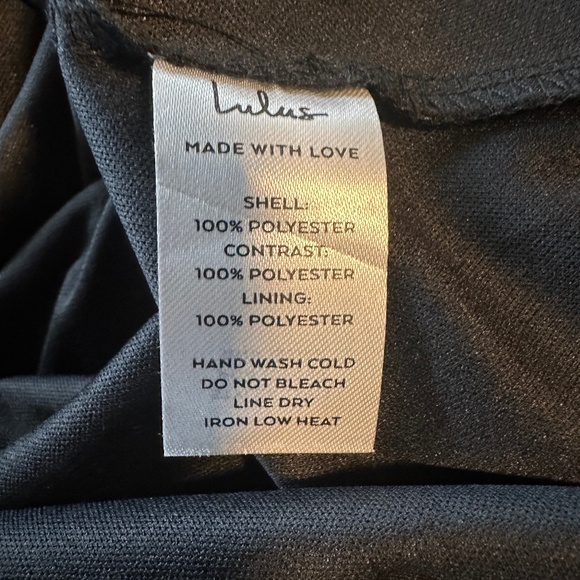 Lulus Skater Dress. Black satin. Size Small - Picture 4 of 8